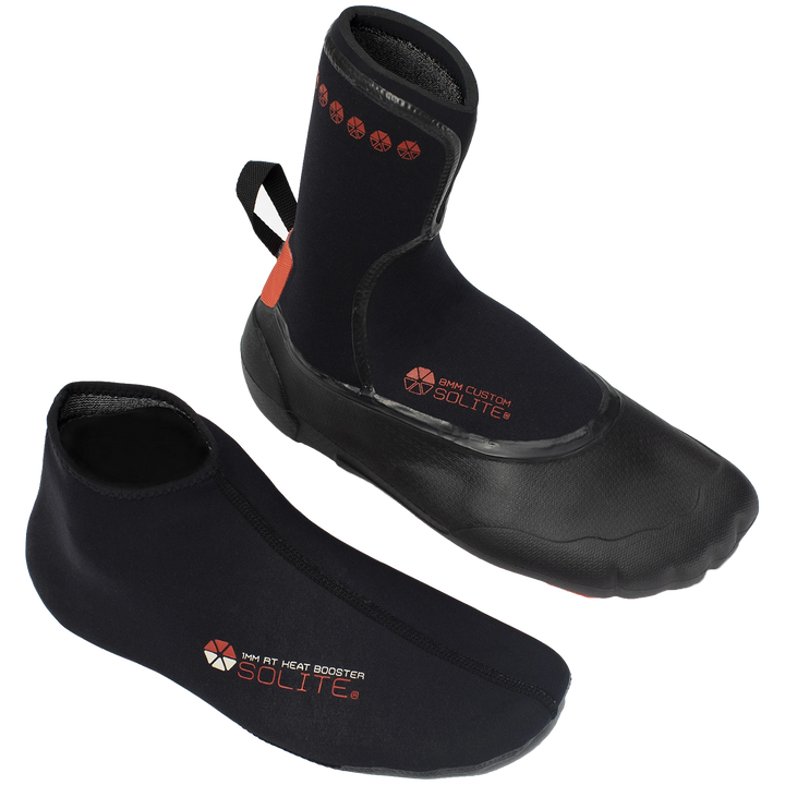 Solite 8mm Custom Wetsuit Boots Black/Red
