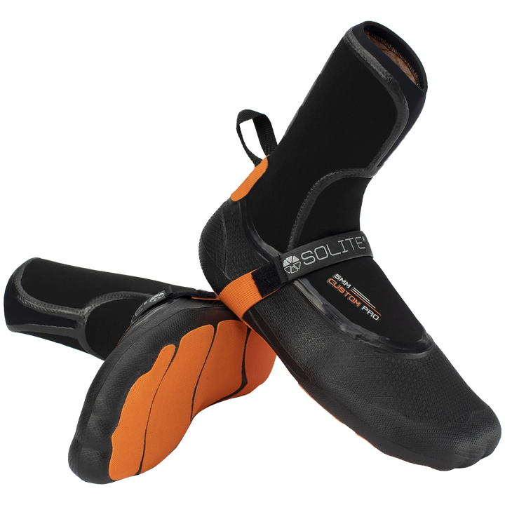 Solite 5mm Custom Pro Wetsuit Boots Black/Orange