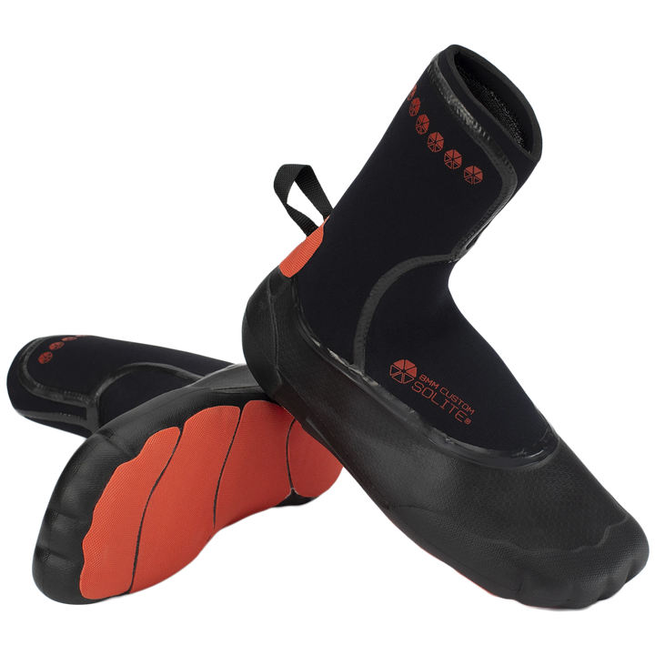Solite 8mm Custom Wetsuit Boots Black/Red