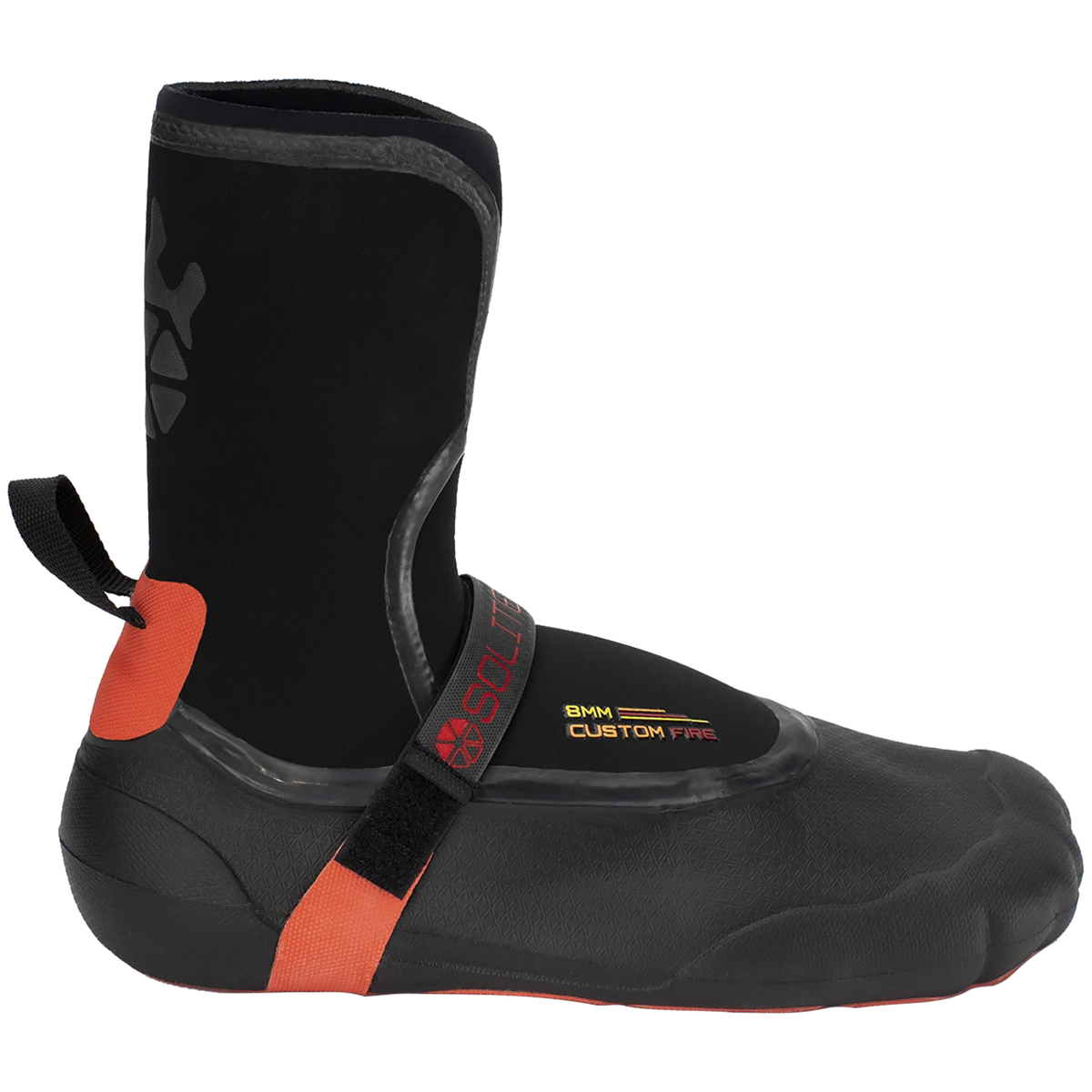 Solite 8mm Custom Fire Wetsuit Boots Black/Red
