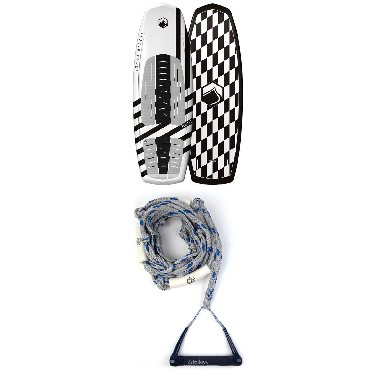 Liquid Force POD Wakesurf Board - Blem 2020 + Follow Surf Rope Package