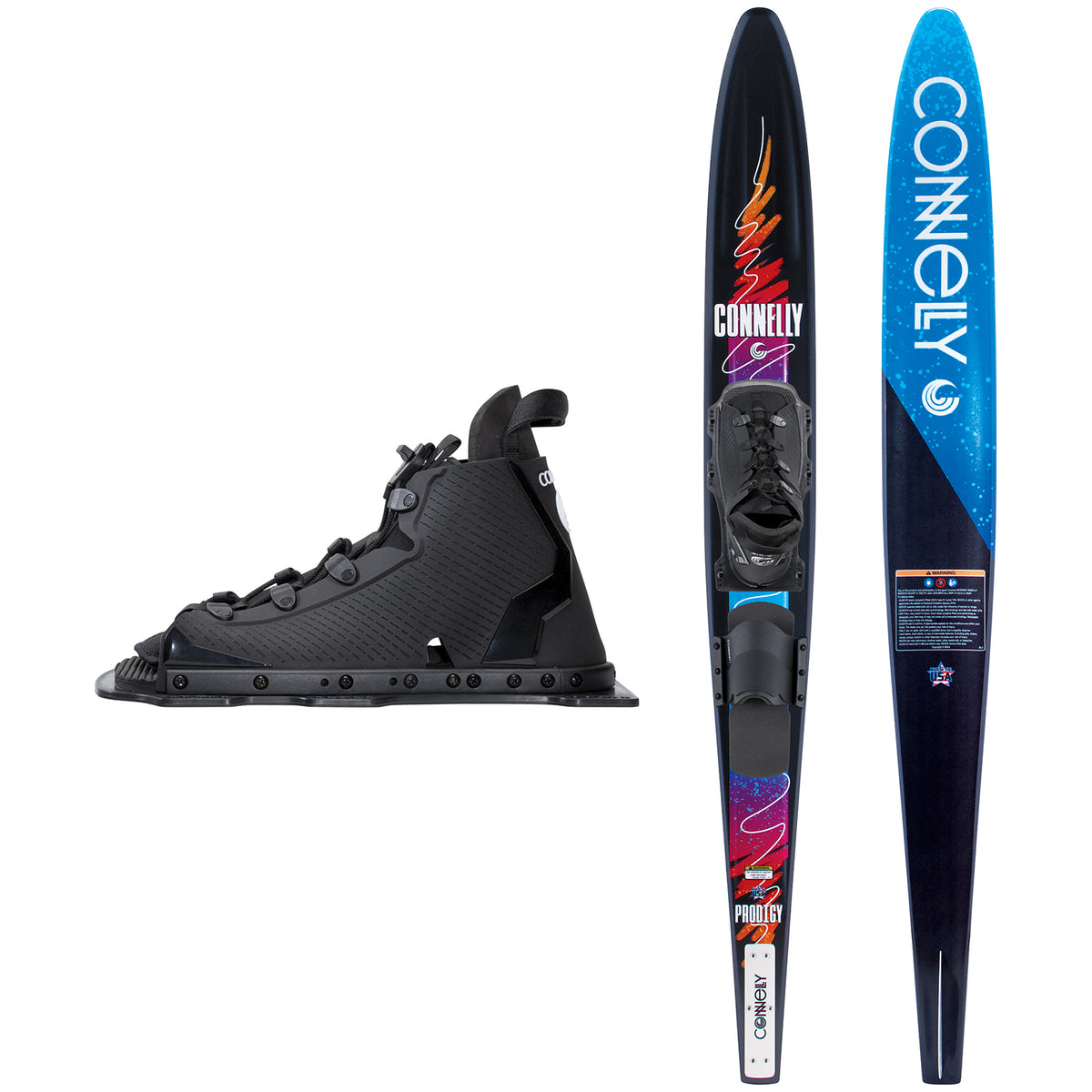 Connelly Prodigy Slalom Water Ski + Swerve with Adj. RTS Bindings