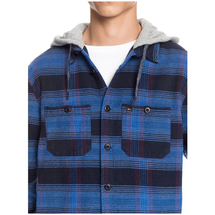 Quiksilver Chain Rails Long-Sleeve Hooded Shirt Blue Yonder Chainrails