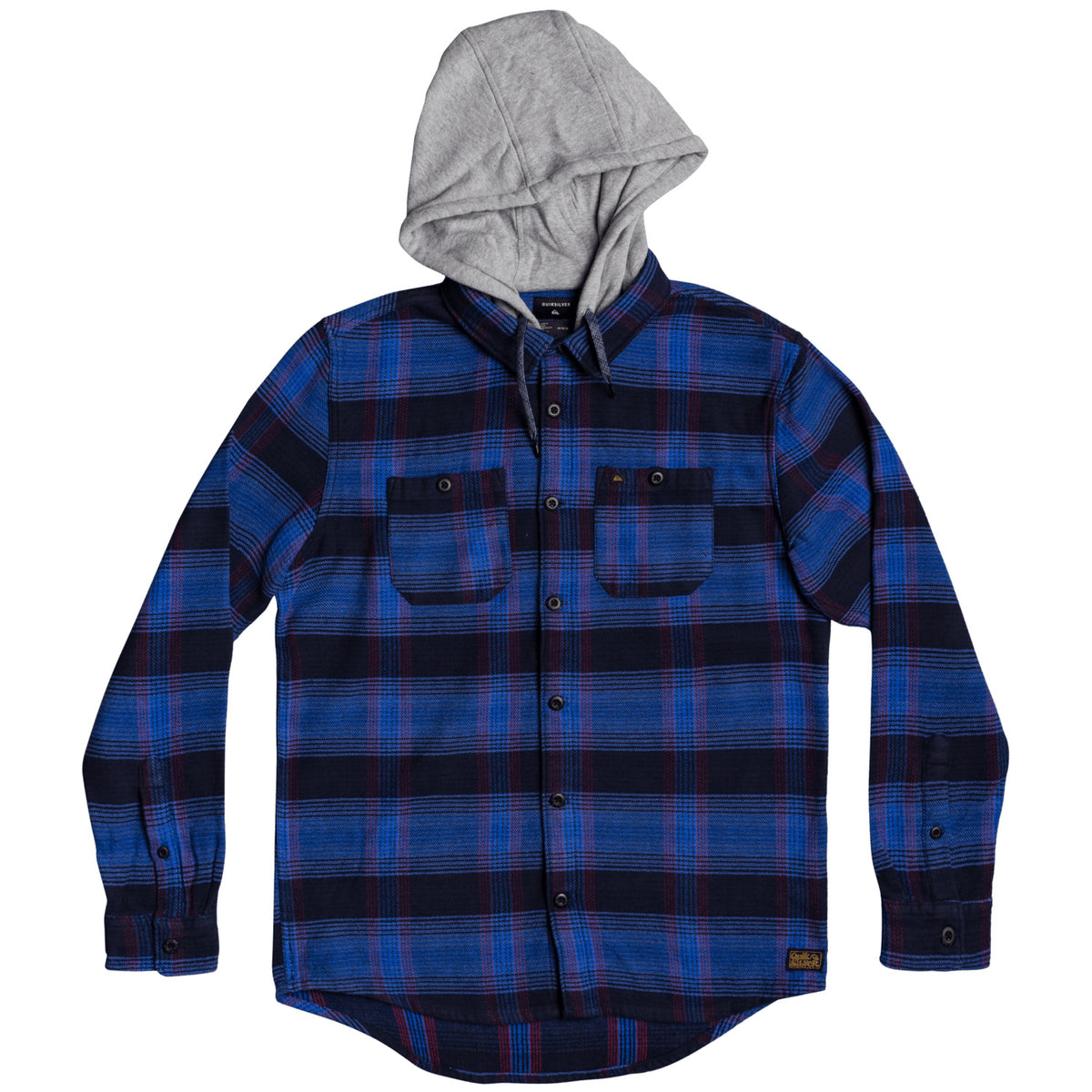 Quiksilver Chain Rails Long-Sleeve Hooded Shirt Blue Yonder Chainrails