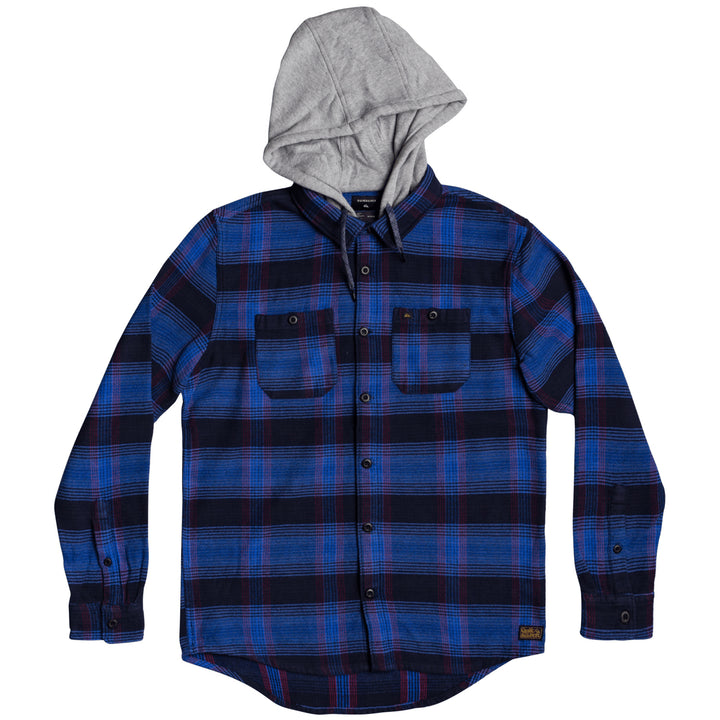 Quiksilver Chain Rails Long-Sleeve Hooded Shirt Blue Yonder Chainrails