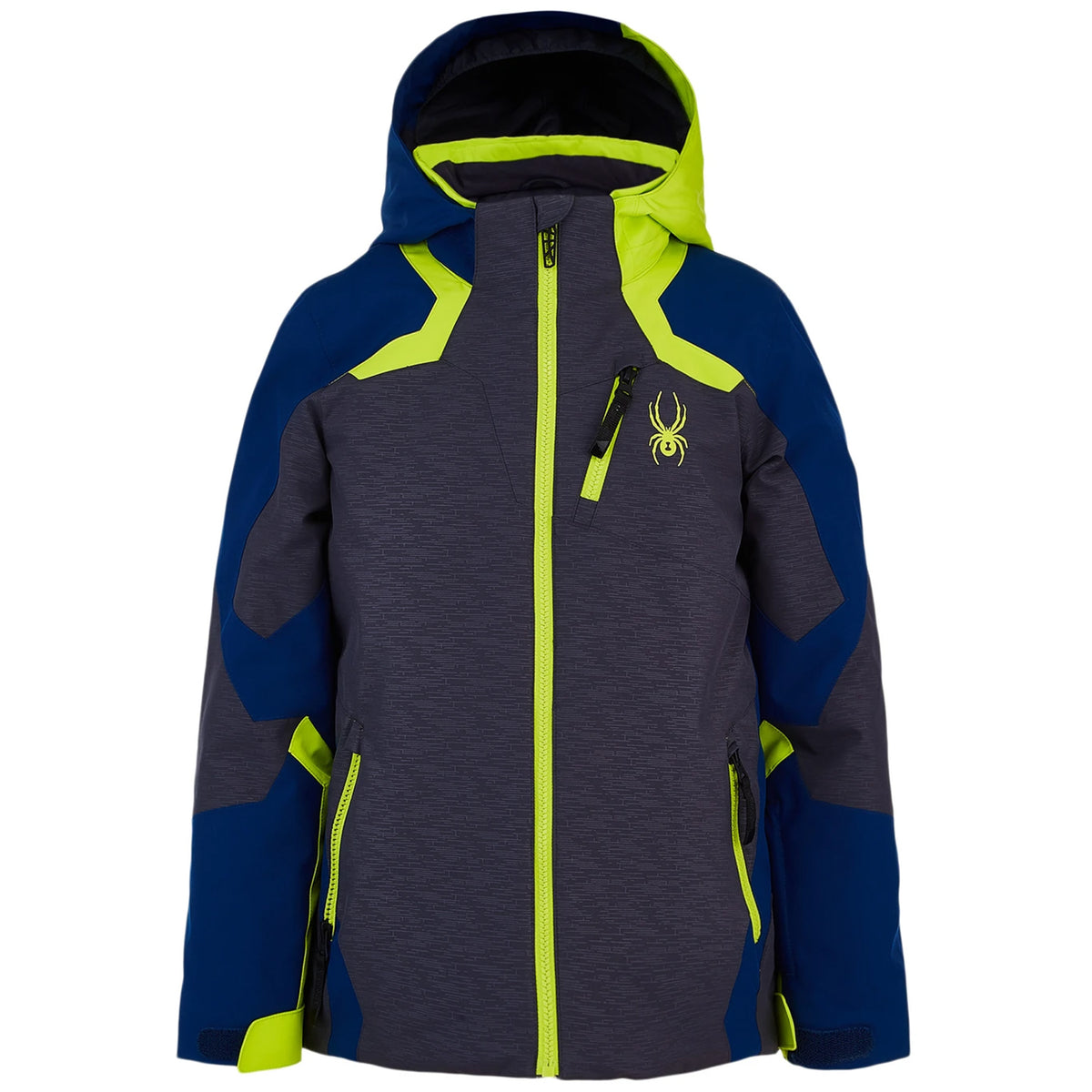 Spyder Leader Jacket - Boys' Linear Emboss Ebony