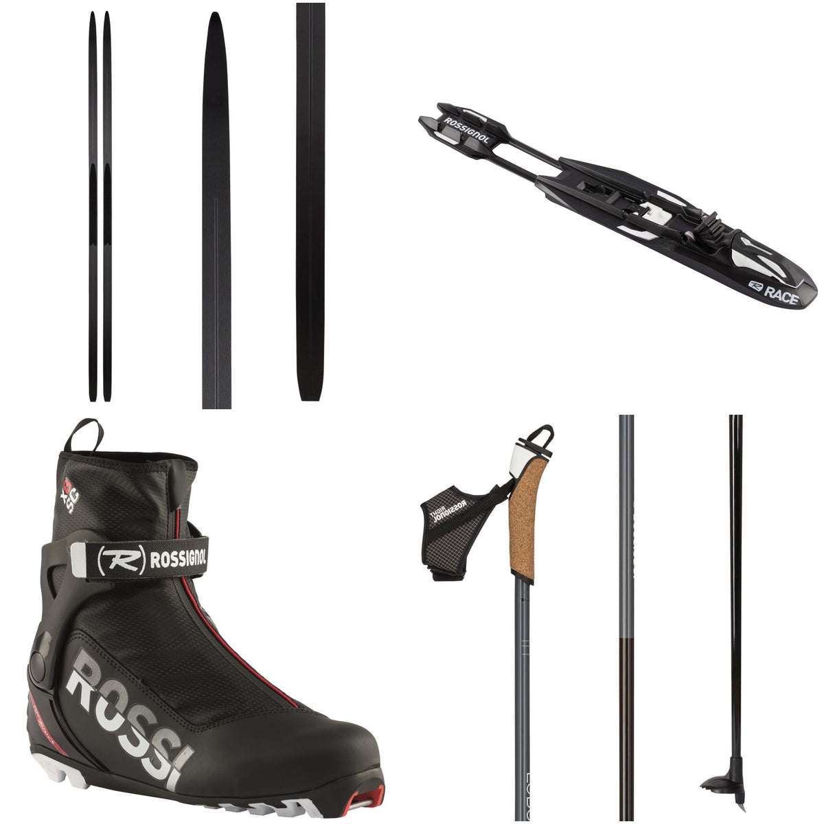 Rossignol Delta Sport R-Skin IFP Cross Country Skis + Race Bindings + X-6 SC Race Boots + Force 3 Poles 2021