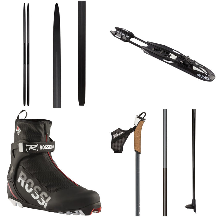Rossignol Delta Sport R-Skin IFP Cross Country Skis + Race Bindings + X-6 SC Race Boots + Force 3 Poles 2021