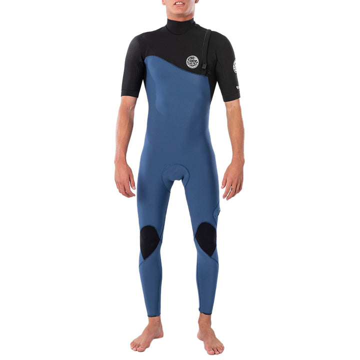 Rip Curl 2mm E Bomb Zip Free Short Sleeve Wetsuit Black/Blue