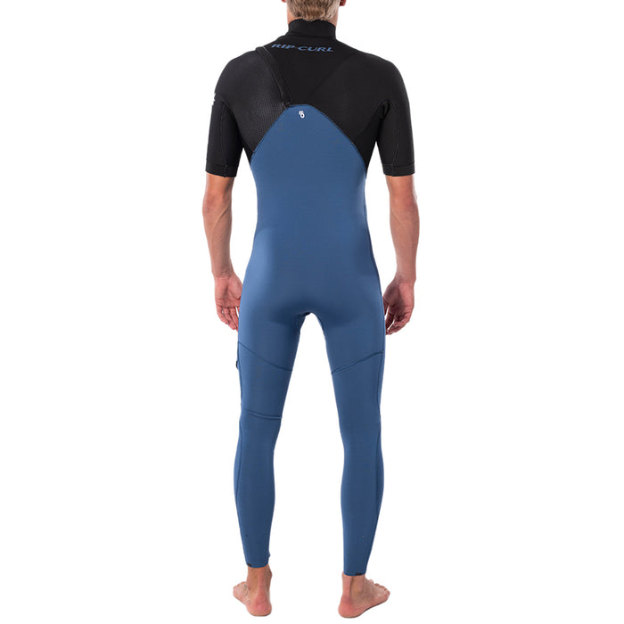 Rip Curl 2mm E Bomb Zip Free Short Sleeve Wetsuit Black/Blue