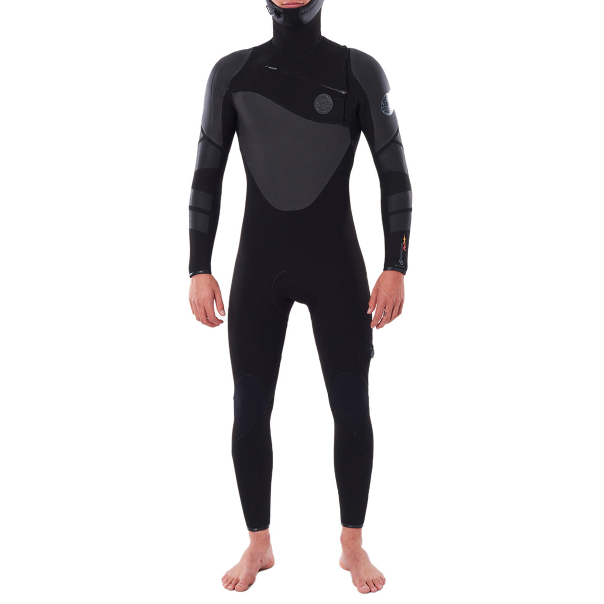 Rip Curl 5/4 Flashbomb Heatseeker Hooded Wetsuit Black