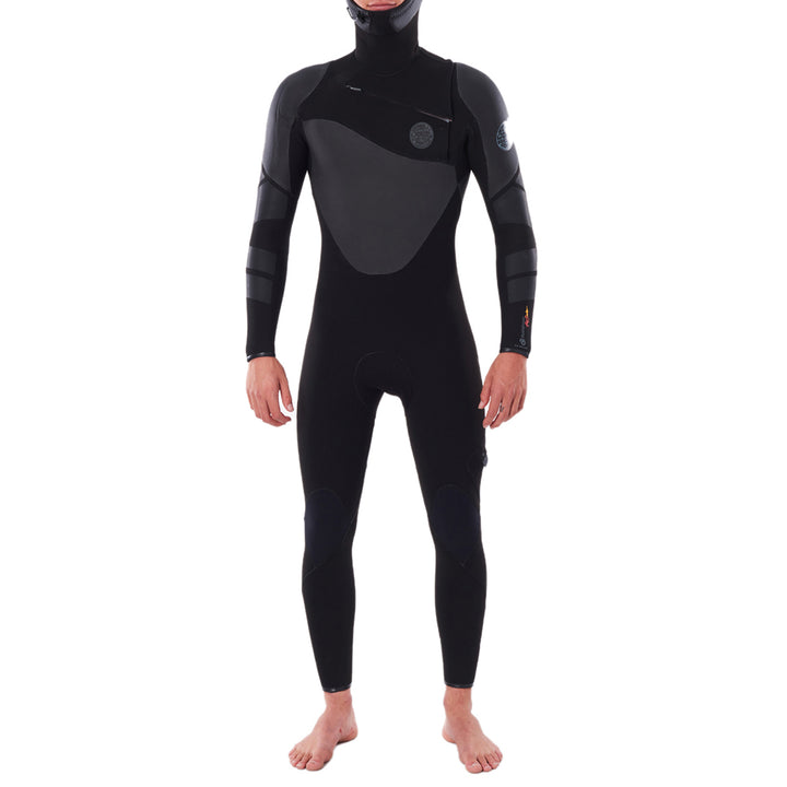 Rip Curl 5/4 Flashbomb Heatseeker Hooded Wetsuit Black