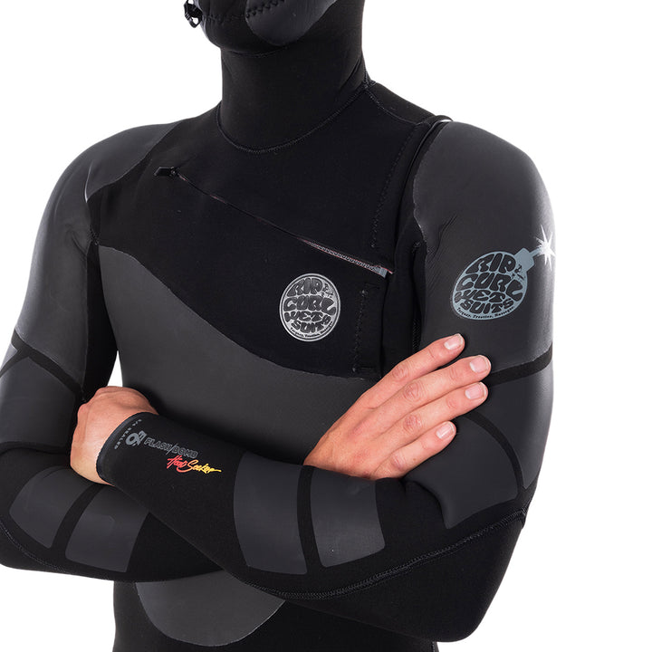 Rip Curl 5/4 Flashbomb Heatseeker Hooded Wetsuit Black