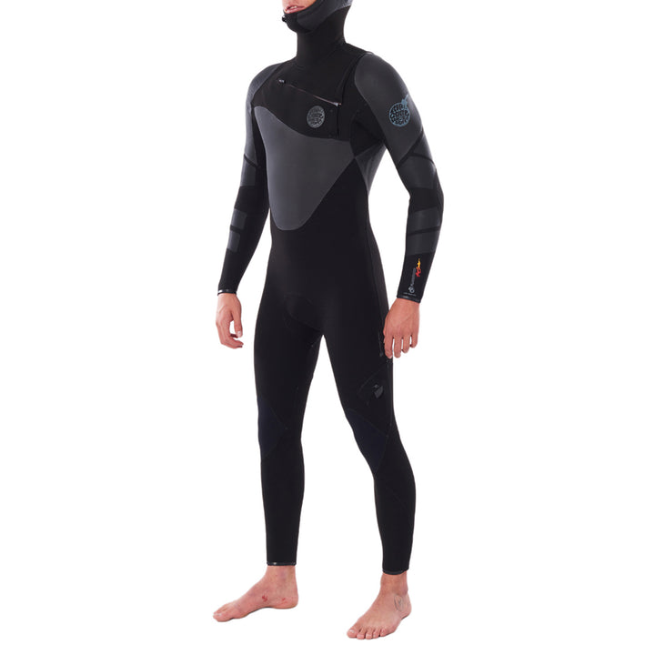 Rip Curl 5/4 Flashbomb Heatseeker Hooded Wetsuit Black