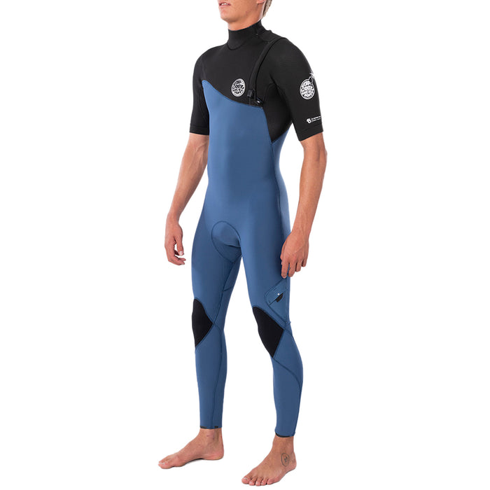 Rip Curl 2mm E Bomb Zip Free Short Sleeve Wetsuit Black/Blue