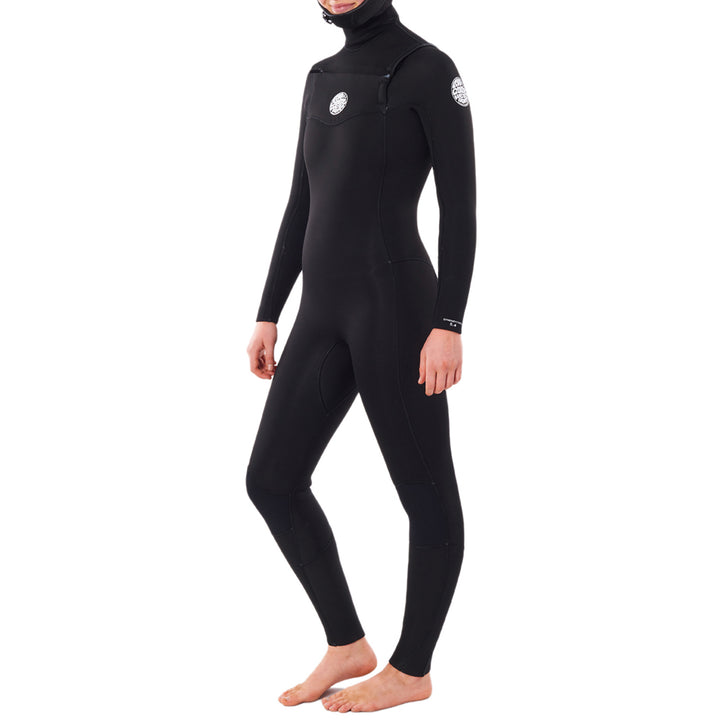 Rip Curl 5/4 Dawn Patrol Chest Zip Hooded Wetsuit - Women's Black