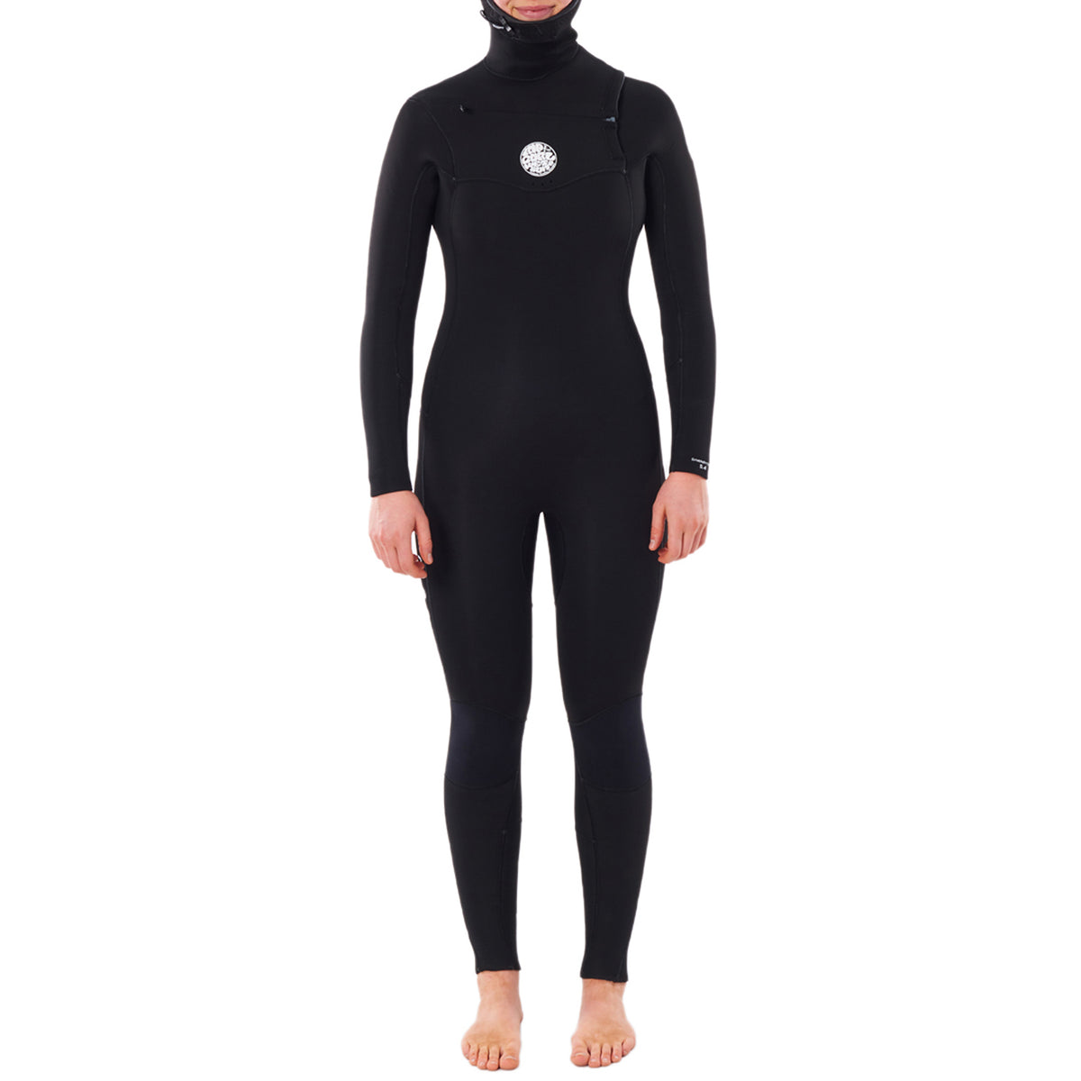 Rip Curl 5/4 Dawn Patrol Chest Zip Hooded Wetsuit - Women's Black