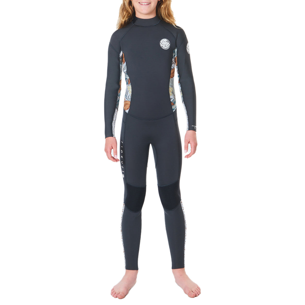 Rip Curl 4/3 Dawn Patrol Back Zip Wetsuit - Girls' Charcoal Grey