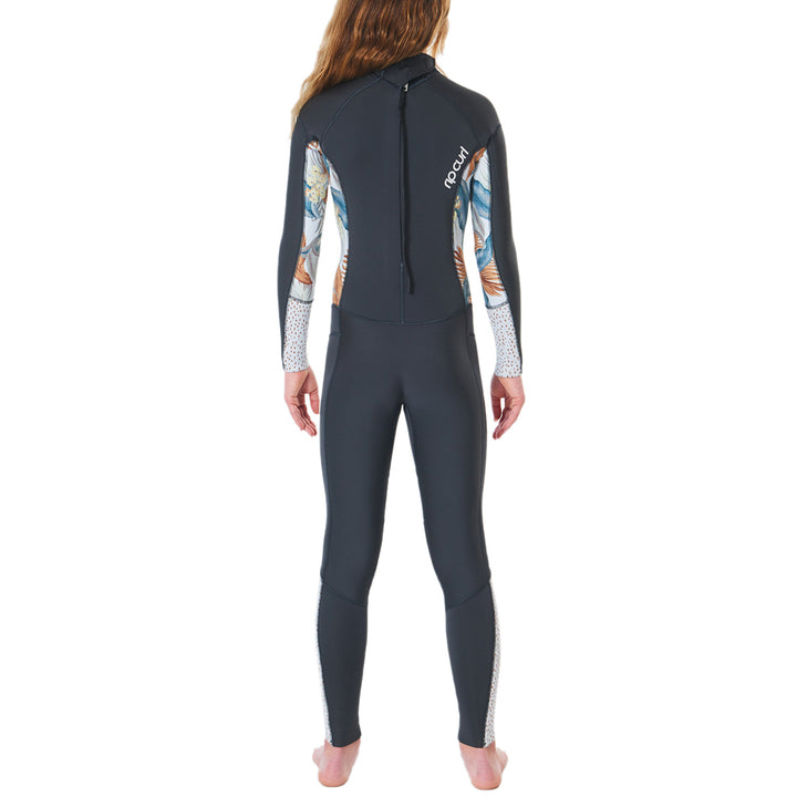 Rip Curl 4/3 Dawn Patrol Back Zip Wetsuit - Girls' Charcoal Grey