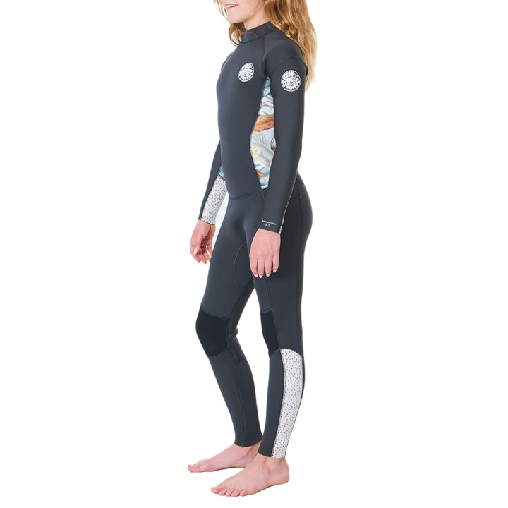 Rip Curl 4/3 Dawn Patrol Back Zip Wetsuit - Girls' Charcoal Grey