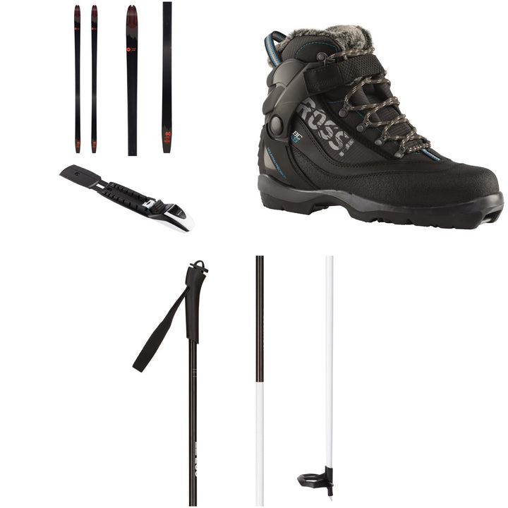 Rossignol BC 80 Positrack Cross Country Skis + BC Auto Bindings + BC 5 FW Backcountry Boots - Women's + FT-500 Poles 2021