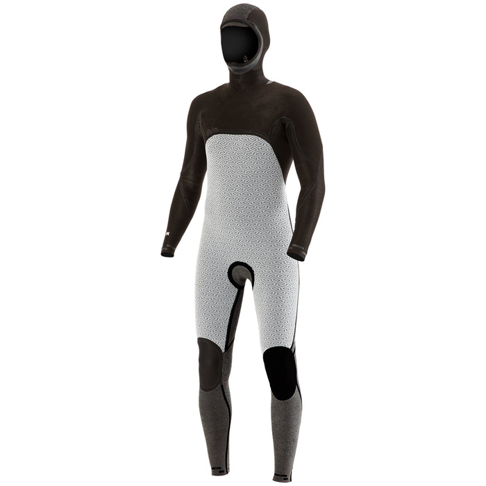 Vissla 7 Seas 5/4 Chest Zip Hooded Wetsuit Black
