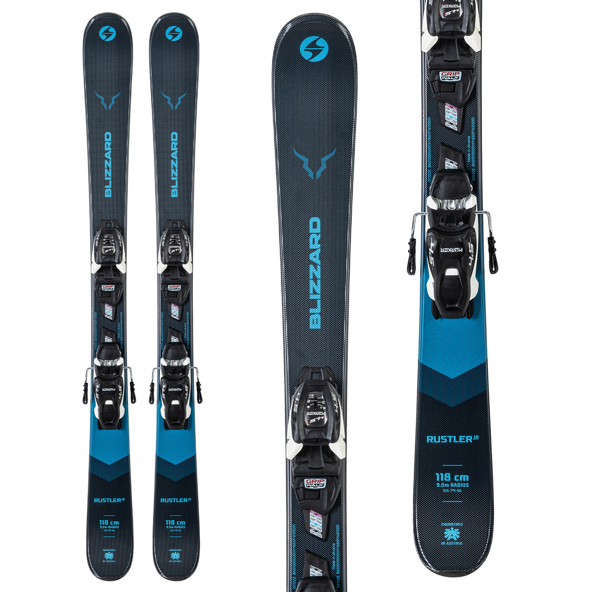 Blizzard Rustler Twin Jr Skis + 4.5 FDT WB Bindings - Boys' 2019