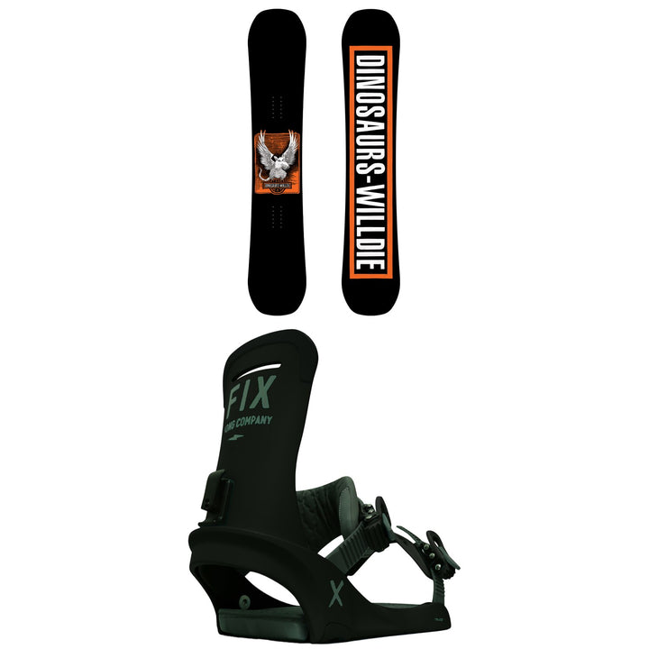 Dinosaurs Will Die Rat Snowboard + Fix Truce Snowboard Bindings 2021