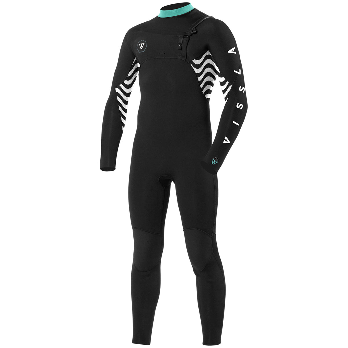Vissla 4/3 7 Seas Shredder Chest Zip Wetsuit - Boys' Black
