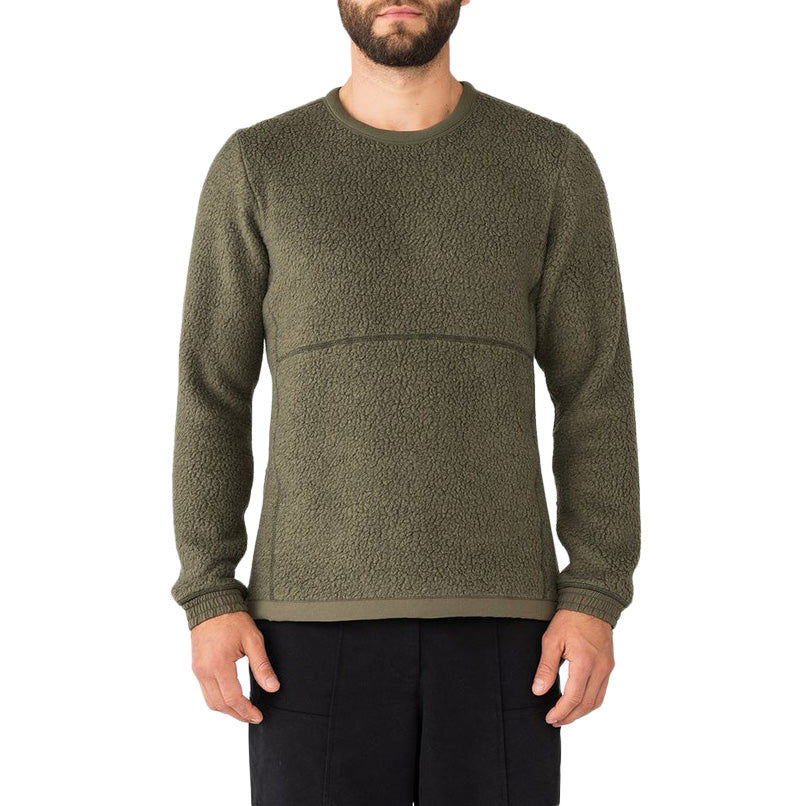 Holden Shearling Crew Sweater Heather Olive