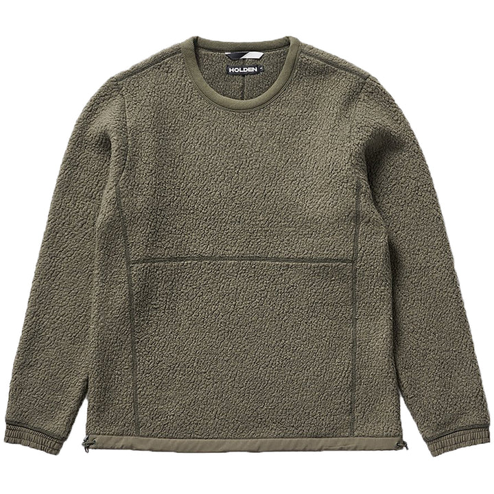 Holden Shearling Crew Sweater Heather Olive