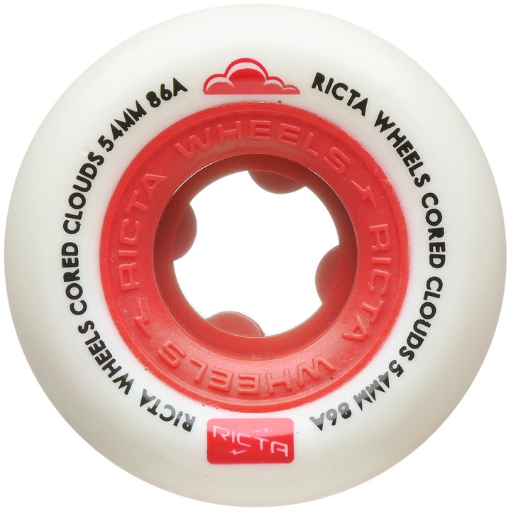 Ricta Cored Clouds Red 86a Skateboard Wheels