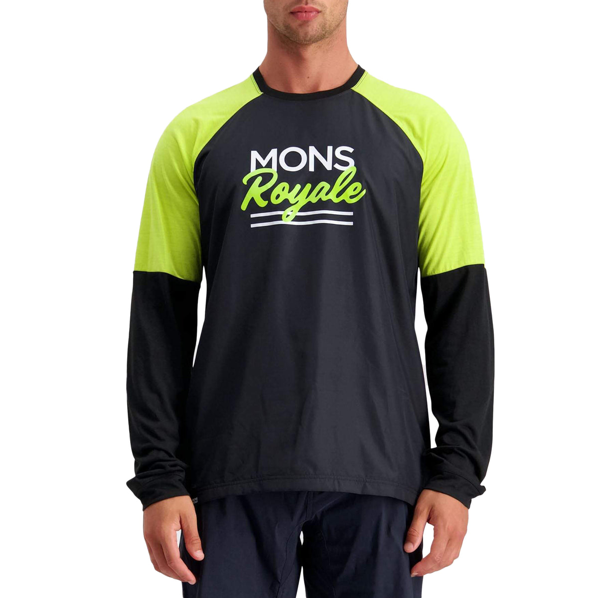 MONS ROYALE Tarn Freeride LS Jersey Black/Sonic Lime