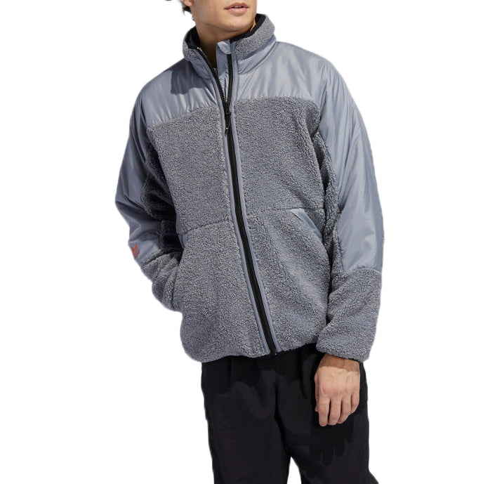 Adidas Fleece Zip - Men's Feather Grey/Orange
