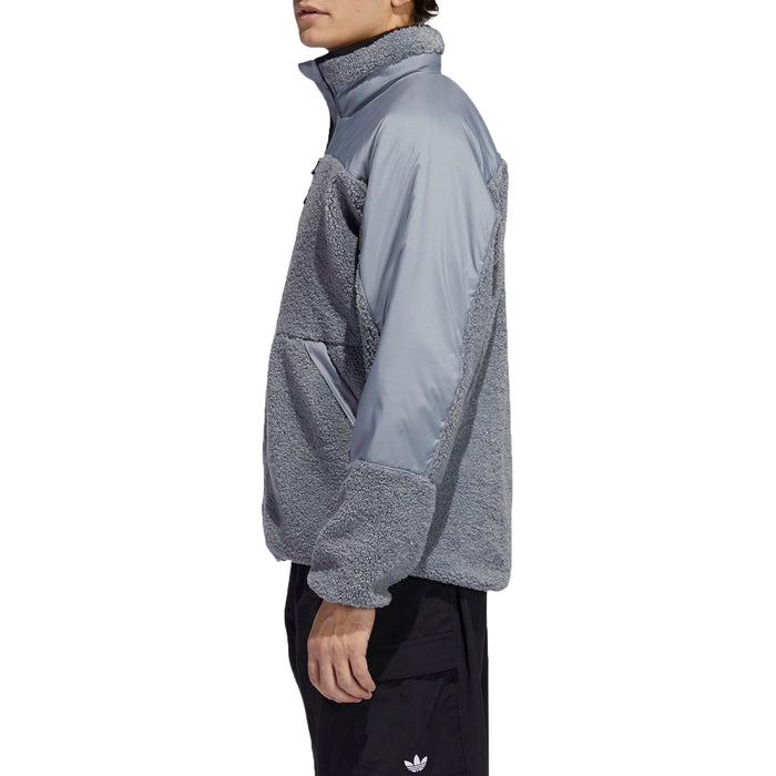 Adidas Fleece Zip - Men's Feather Grey/Orange