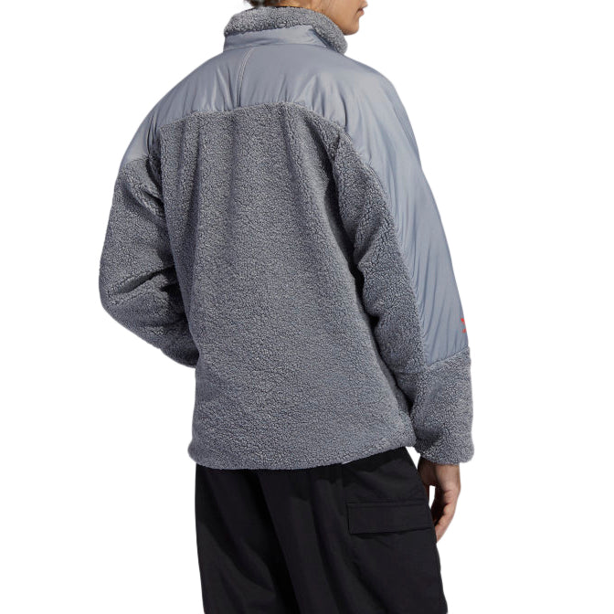 Adidas Fleece Zip - Men's Feather Grey/Orange