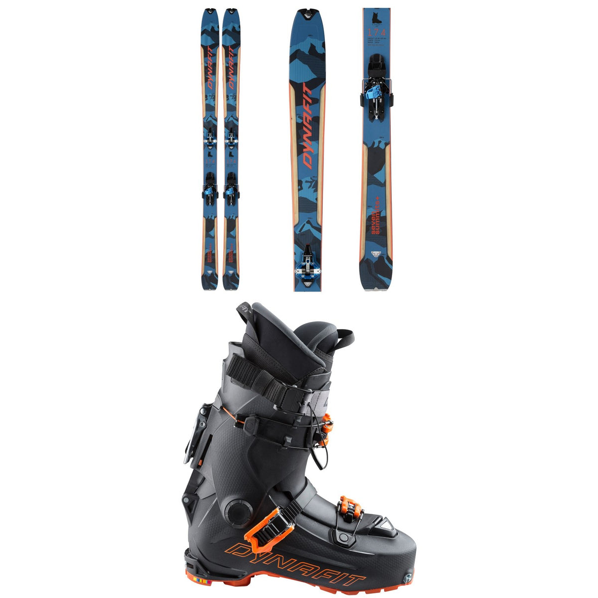 Dynafit Seven Summits+ Complete Alpine Touring Ski Set + Dynafit Hoji Pro Tour Alpine Touring Ski Boots 2021