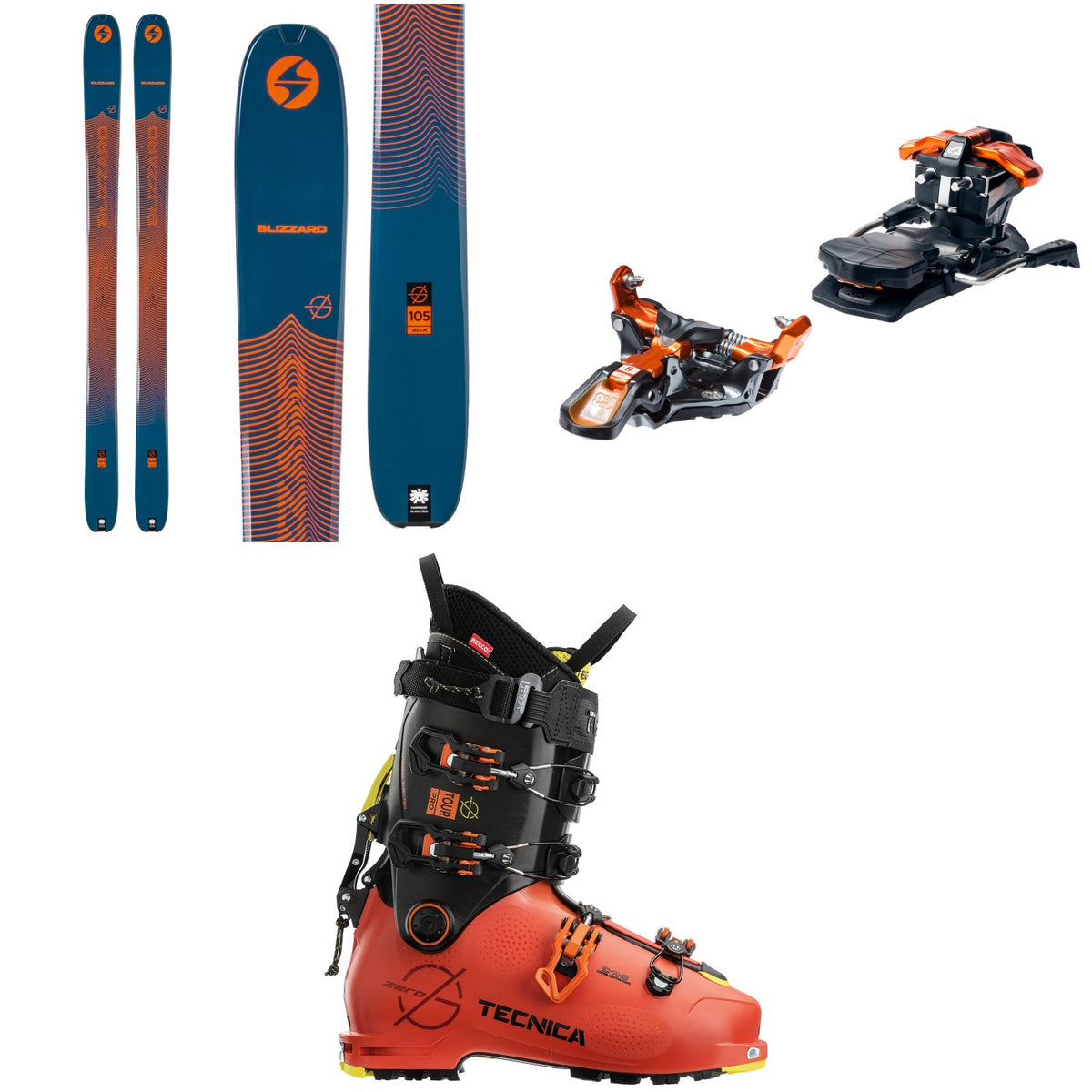 Blizzard Zero G 105 Skis + G3 Ion 12 Alpine Touring Ski Bindings + Tecnica Zero G Tour Pro Alpine Touring Ski Boots 2021