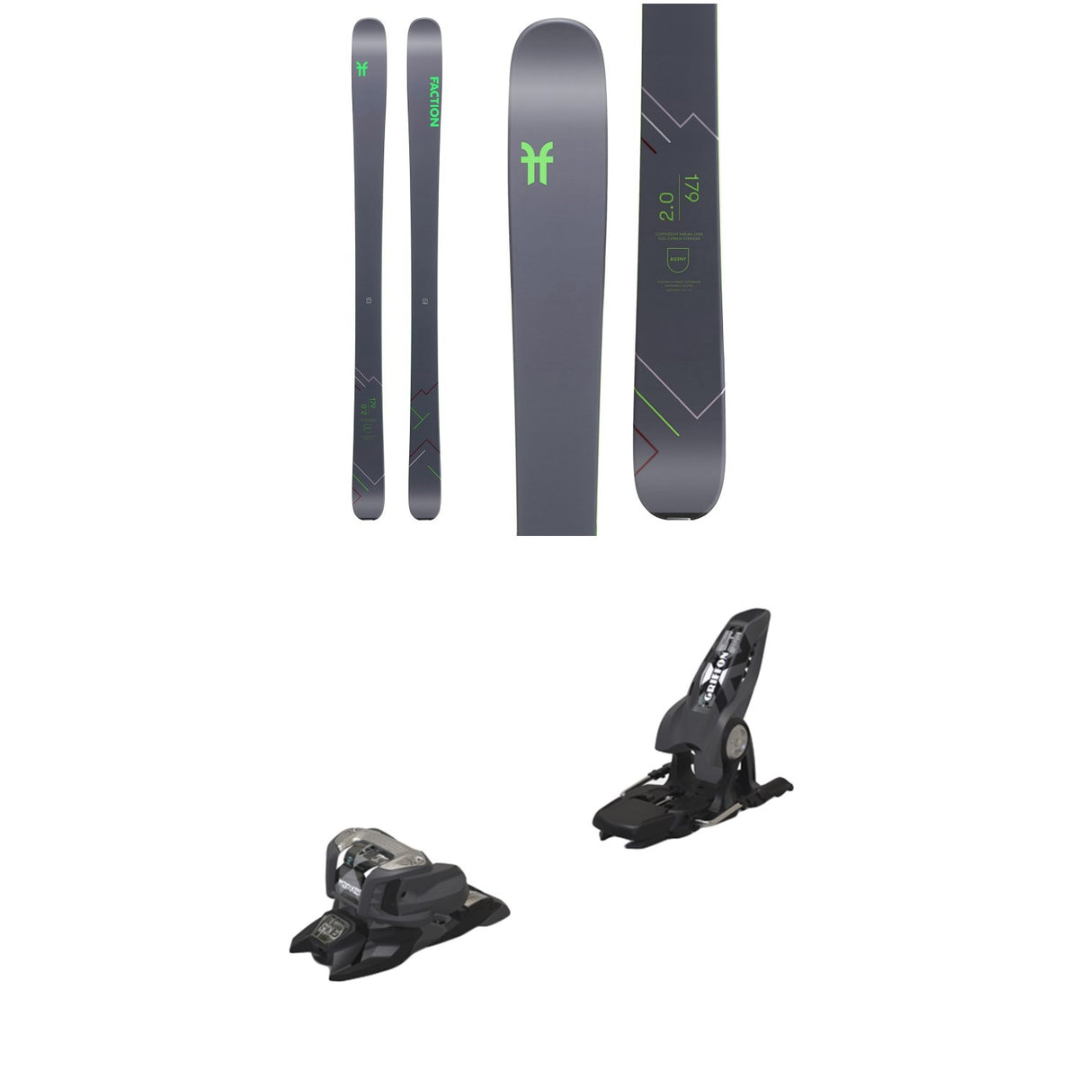 Faction Agent 2.0 Skis + Marker Griffon 13 ID Ski Bindings 2020