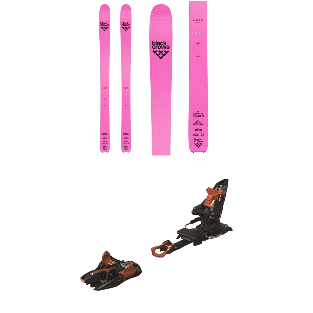 Black Crows Corvus Freebird Skis + Marker Kingpin 13 Alpine Touring Ski Bindings 2020