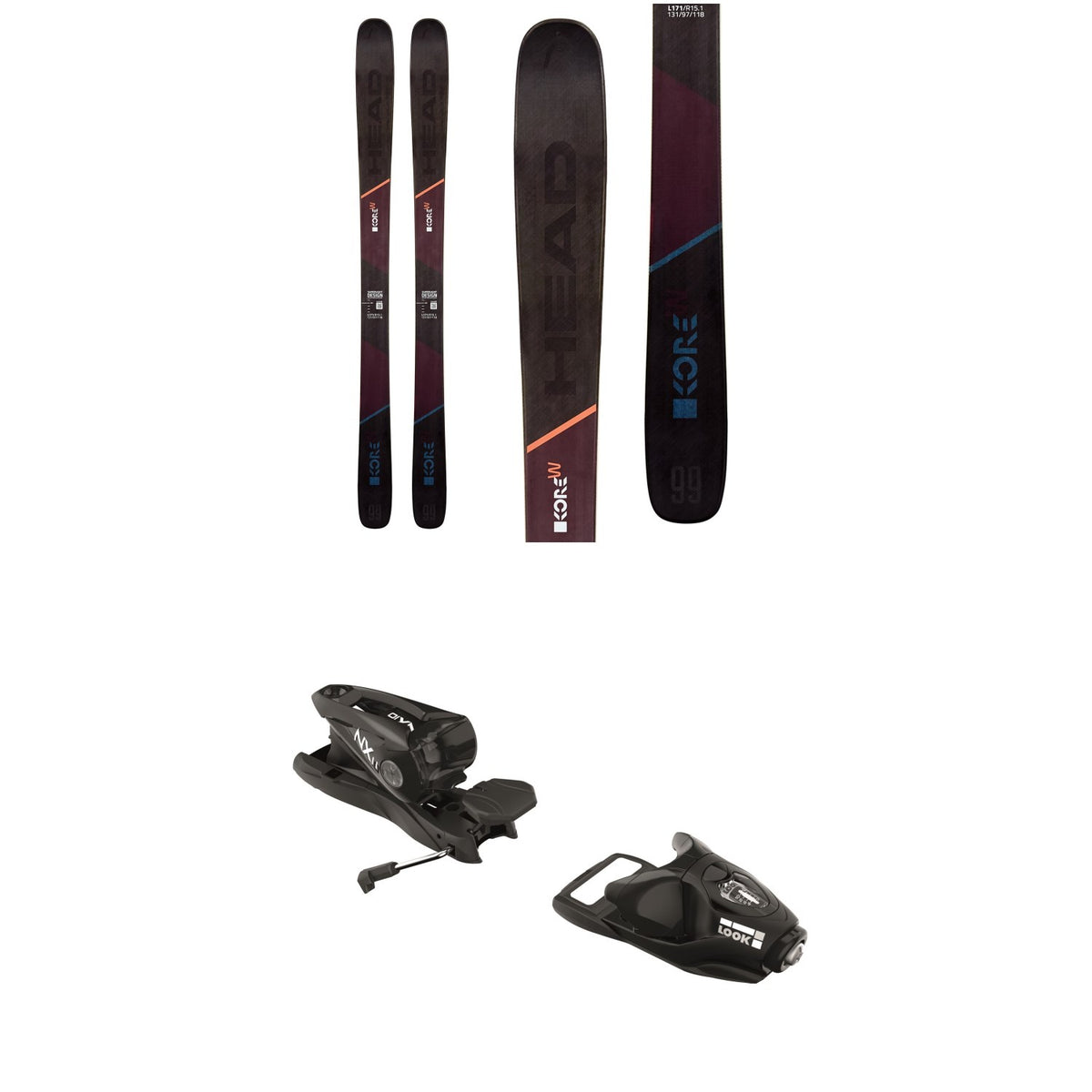 Head Kore 99 W Skis - Women's + Look NX 11 Ski Bindings 2020
