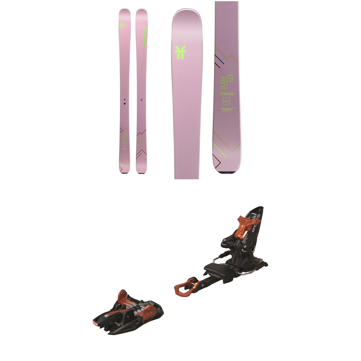 Faction Agent 2.0X Skis - Women's + Marker Kingpin 10 Alpine Touring Ski Bindings 2020