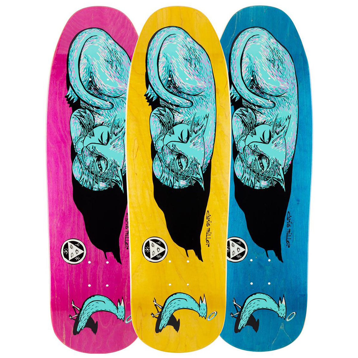 Welcome Chris Miller Sleeping Cat on Gaia 9.6 Skateboard Deck