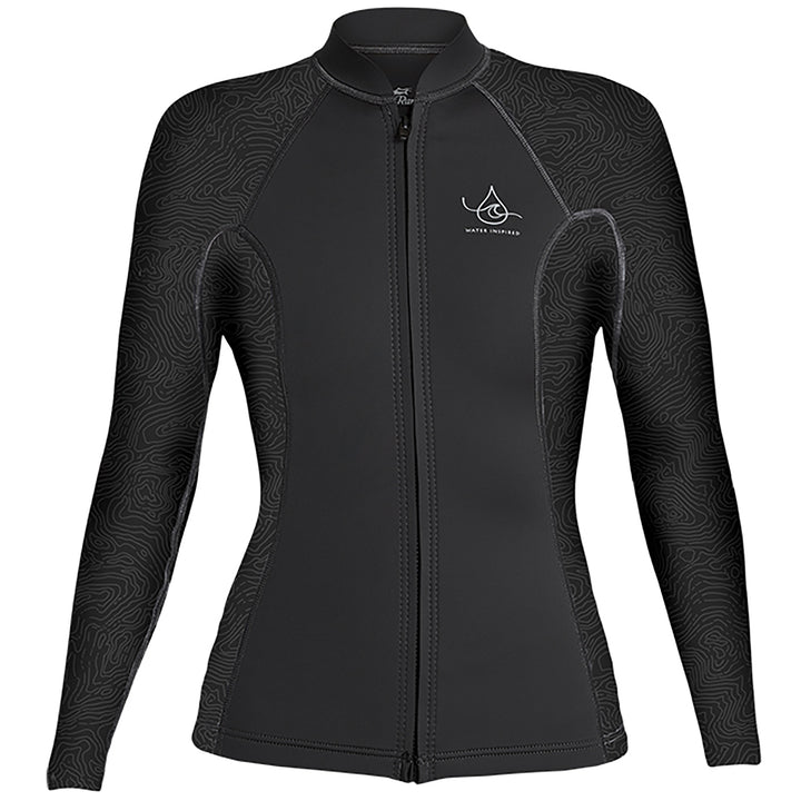 XCEL Water Inspired Axis LS Front Zip Wetsuit Jacket - Women's Black/Black Mapping