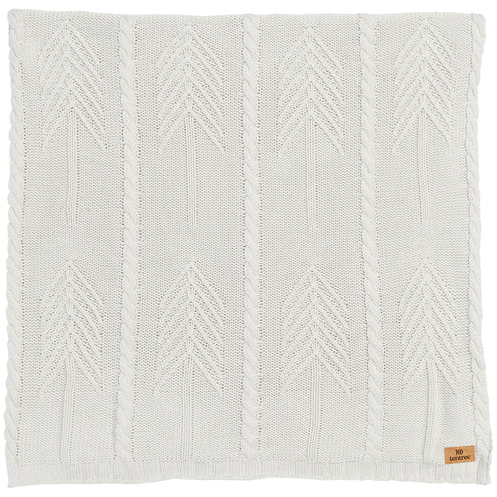 Tentree Cotton Cable Blanket Hi Rise Grey