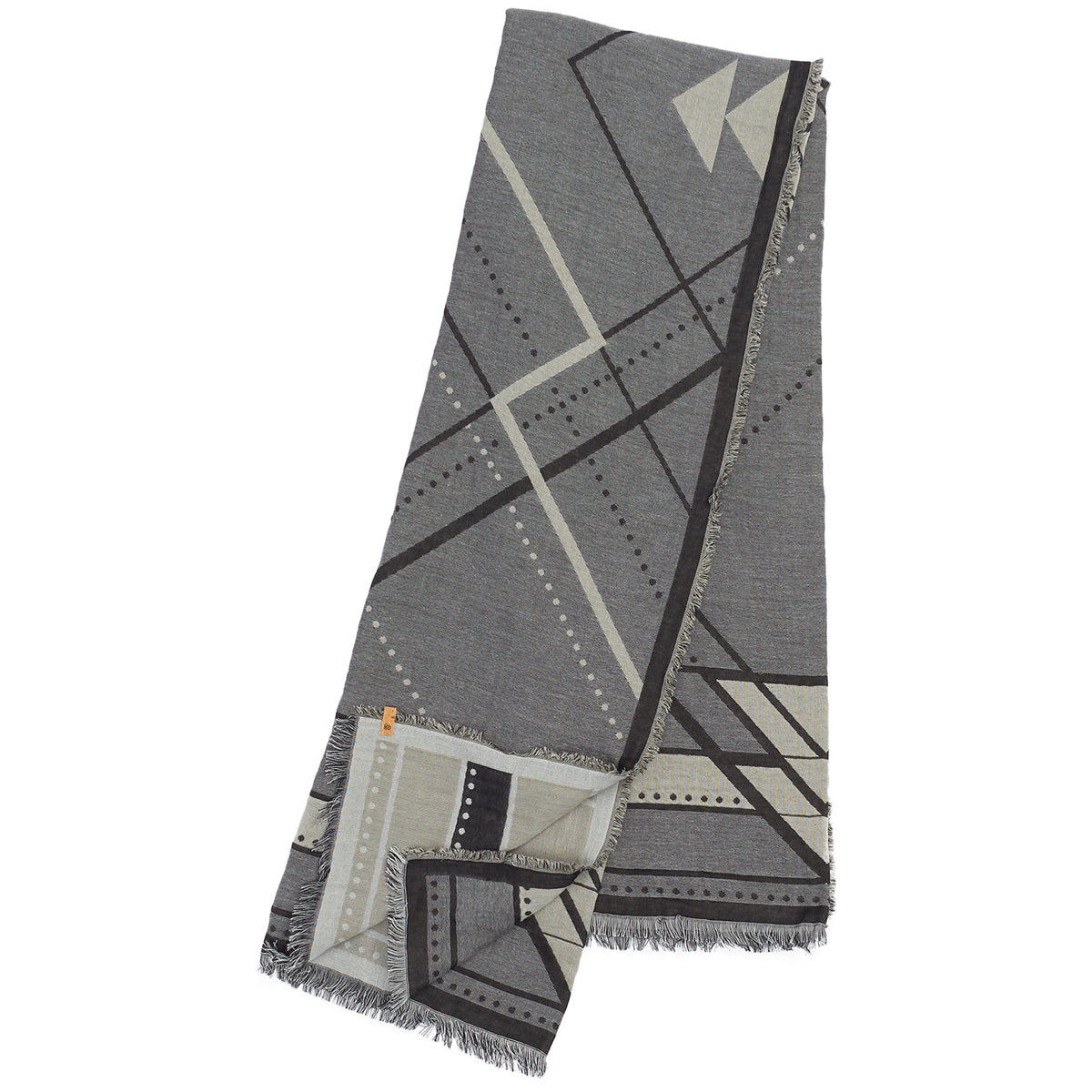 Tentree Cotton Geo Blanket Scarf Meteorite Black/Vetiver Green