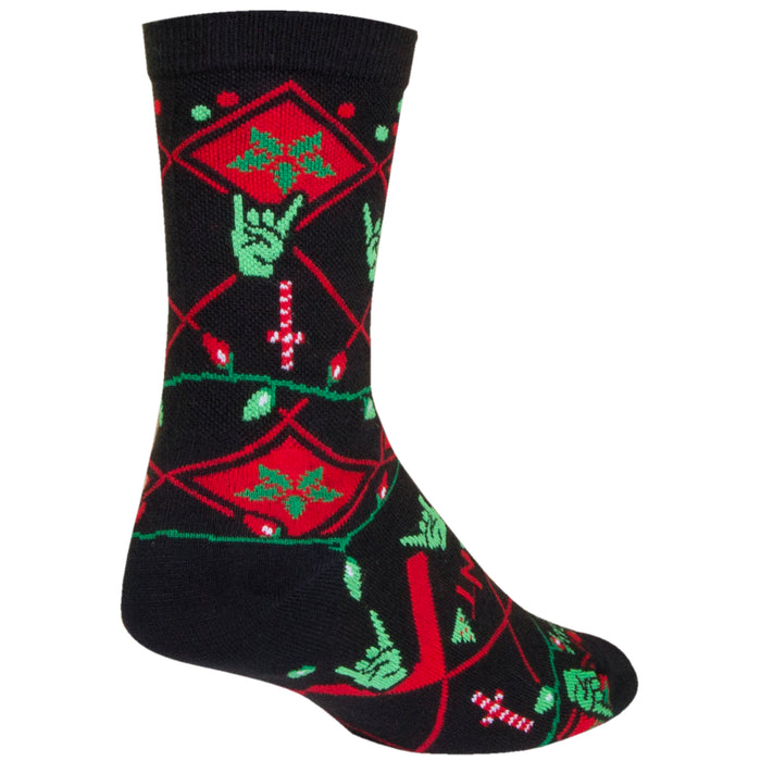 SockGuy Hail Santa 6" Crew Bike Socks