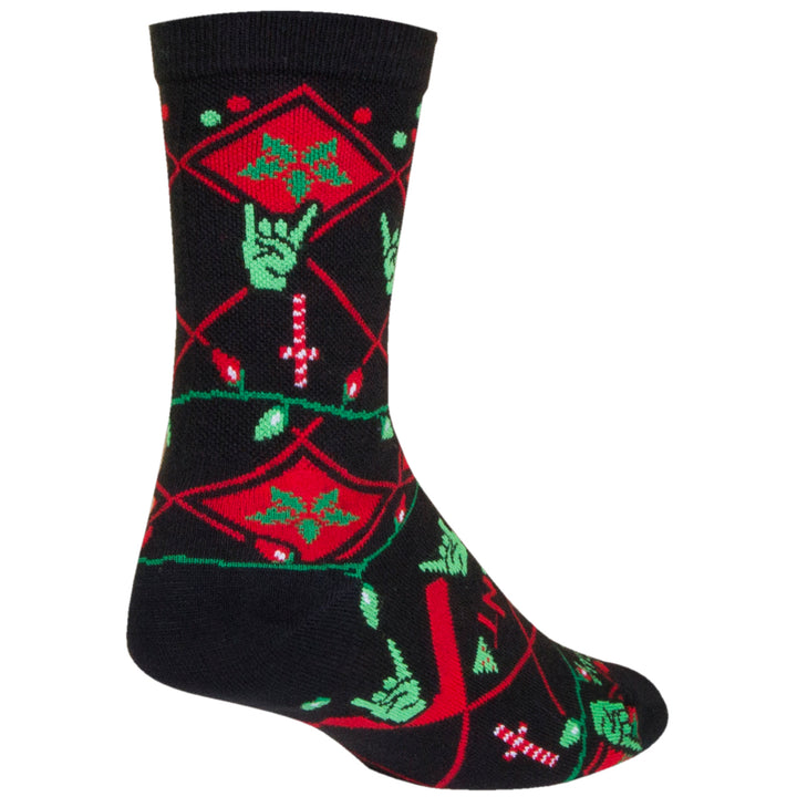 SockGuy Hail Santa 6" Crew Bike Socks