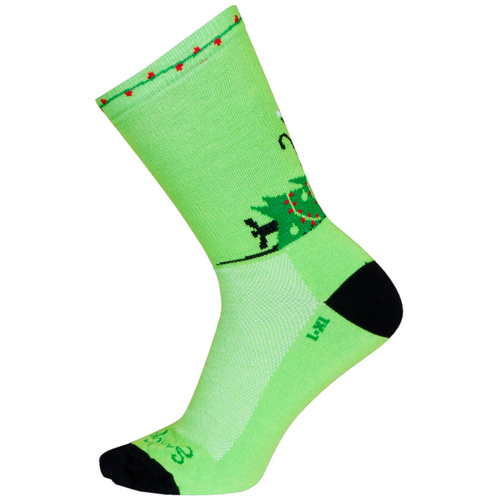 SockGuy Merry Cat Mas 6" Crew Bike Socks