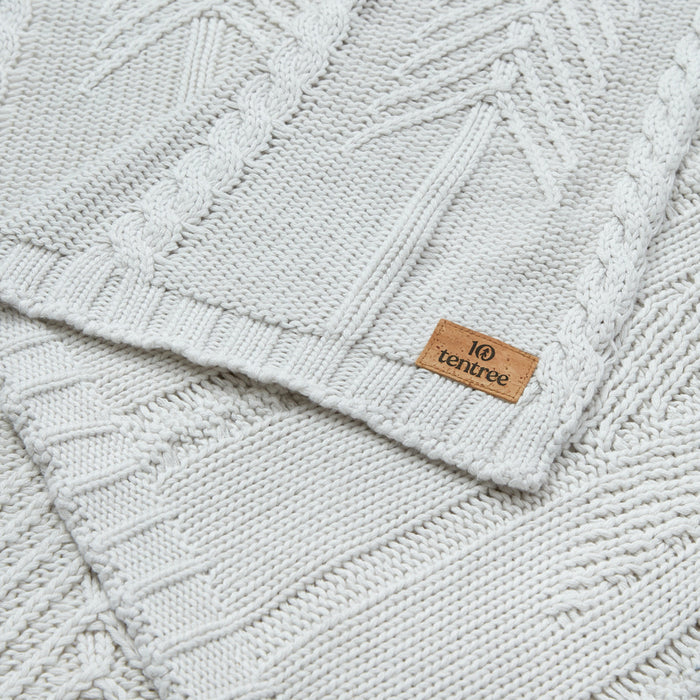Tentree Cotton Cable Blanket Hi Rise Grey